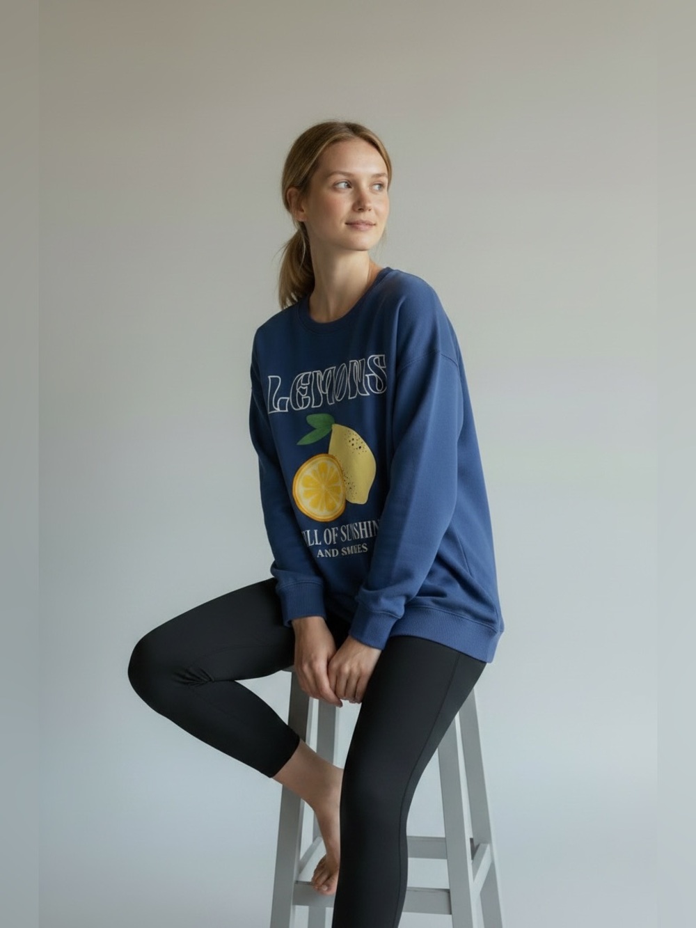Grayson Threads Blue Sweatshirt with Lemon Graphic